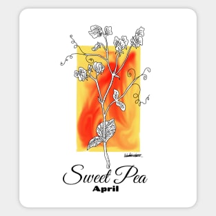 April Birth flower - Sweet Pea Sticker